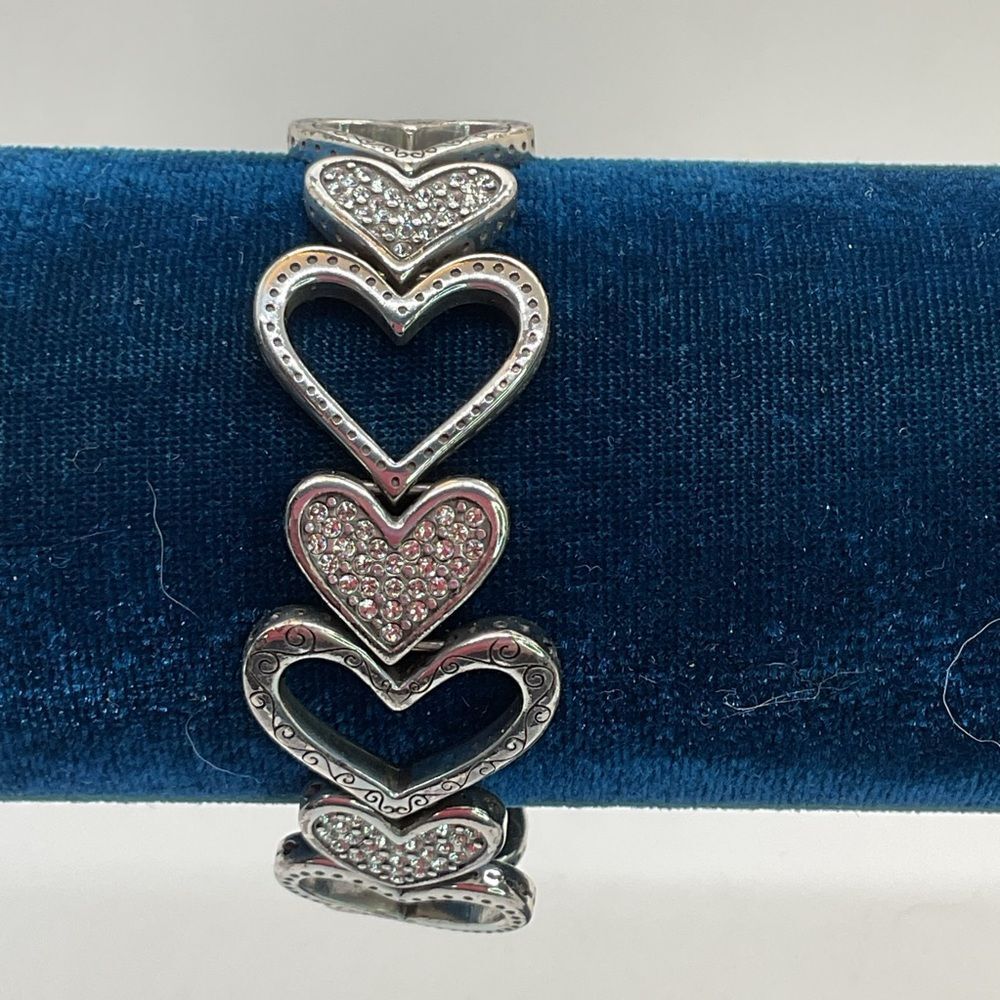 Brighton Fall in Love Silver Heart Bracelet with Sparkling Accents